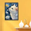 White Cat Watching Fish-11CT Stamped Cross Stitch 40*53cm/15.75*20.87in