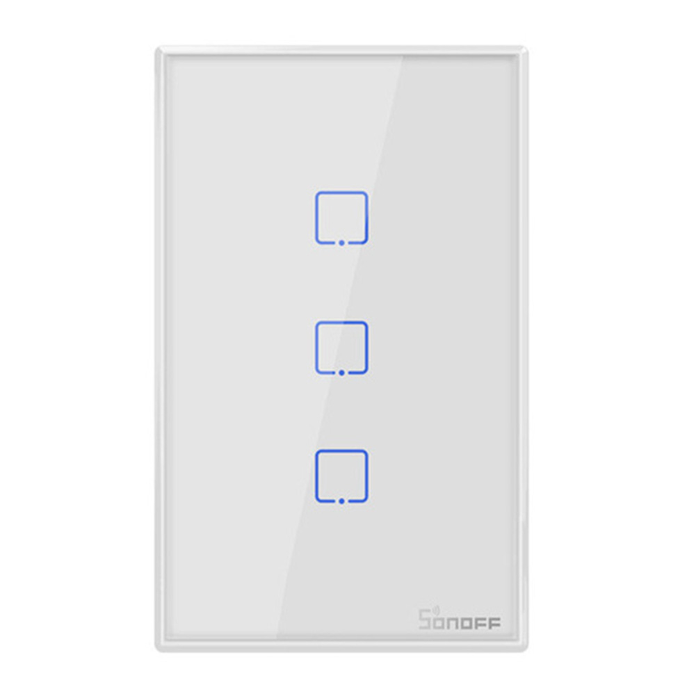 

Sonoff T2 US Wall Smart Wifi Switch 3 Gang Voice Control Touch Remote Panel, 501 Original