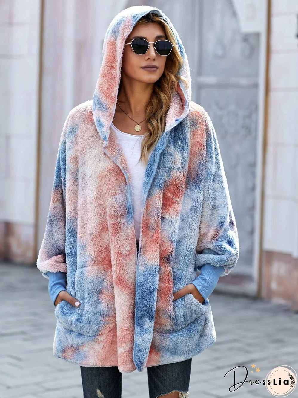 Cozy Tie-Dye Fleece Jacket for Women