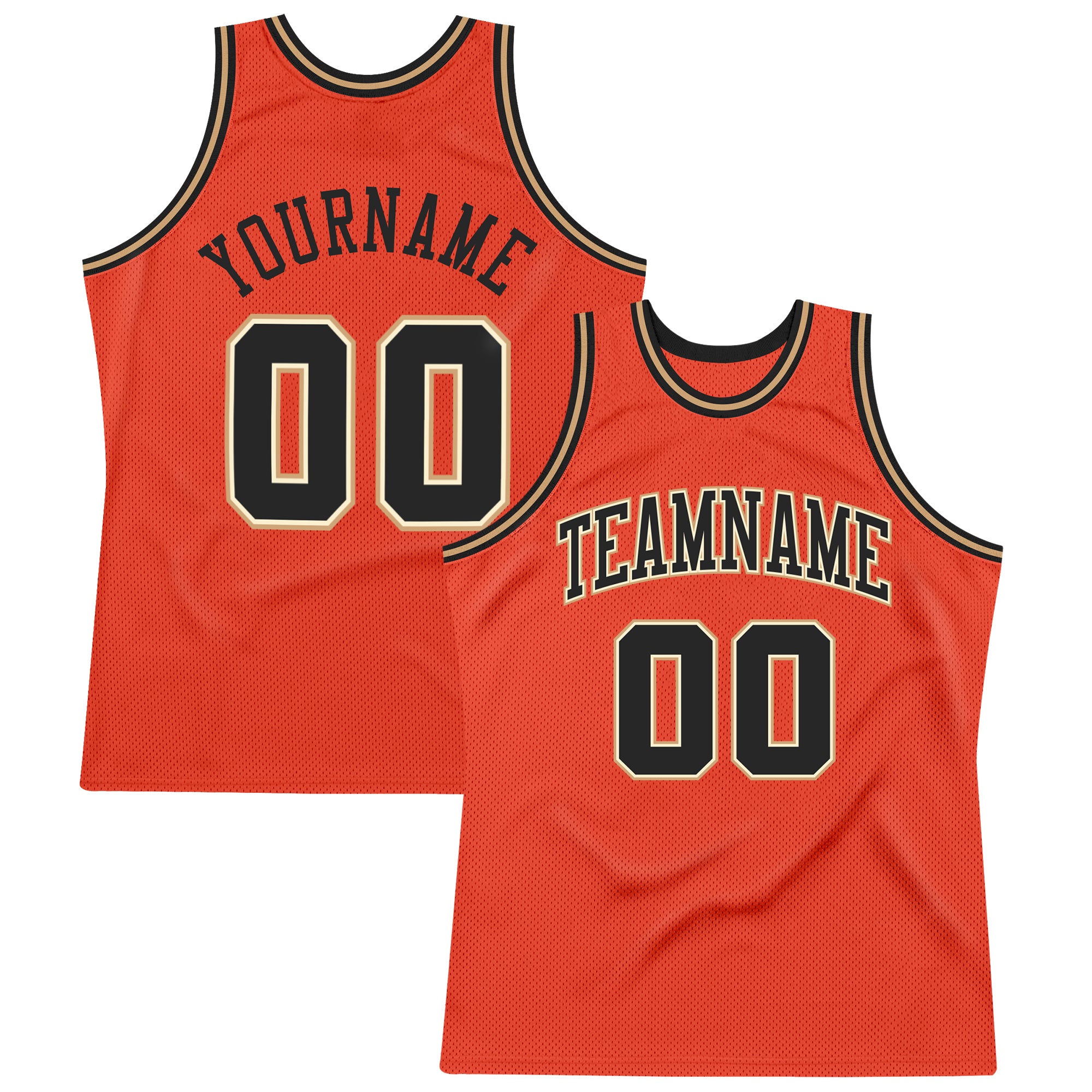 Custom Orange Black-Old Gold Authentic Throwback Basketball Jersey | captainssportss.com