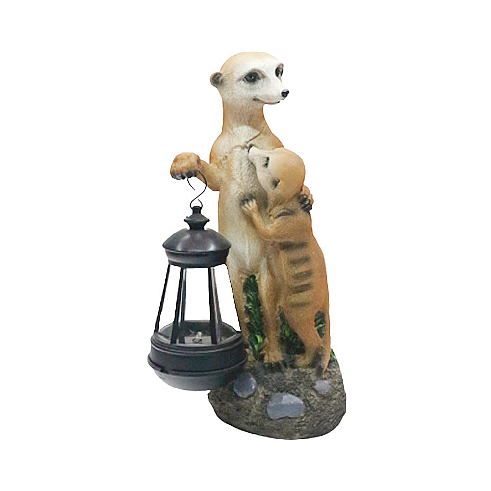 

Solar Lantern Simulation Animal Mongoose Luminous Resin Ornaments Sculpture, 501 Original