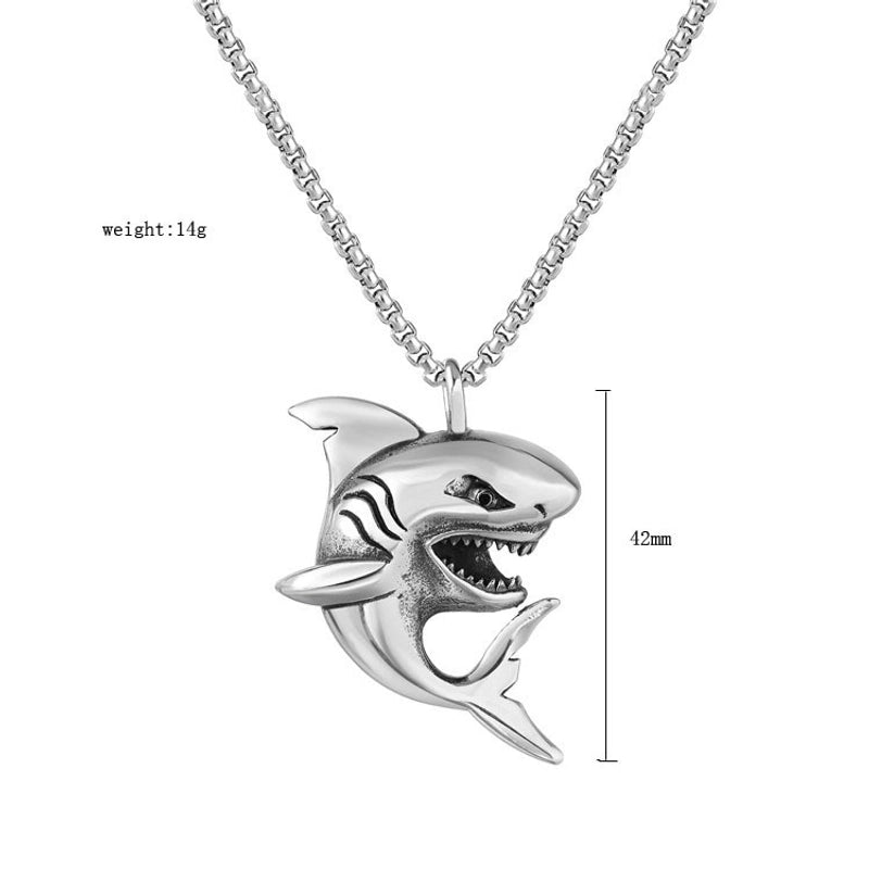 Hip-hop Shark Stainless Steel Alloy Plating Men’s Pendant Necklace