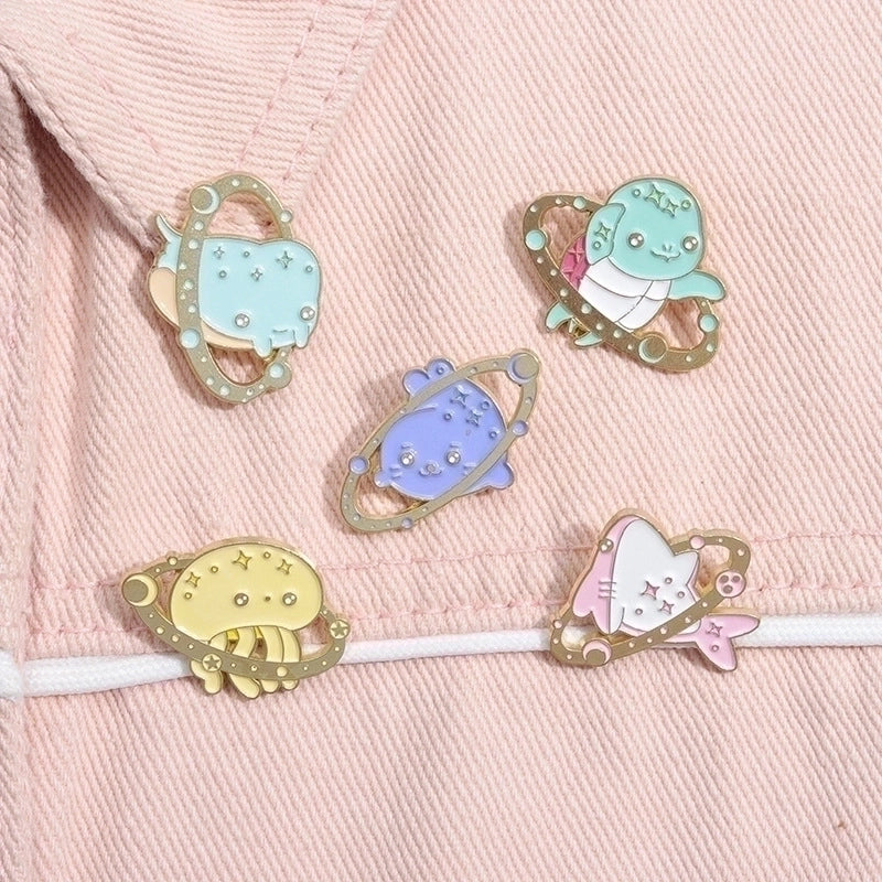 Cartoon Style Snake Shark Alloy Stoving Varnish Plating Unisex Brooches