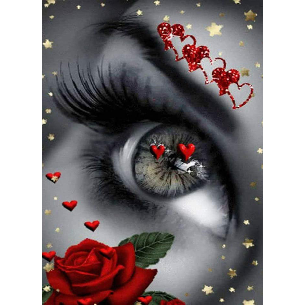

Eyes Roses - 11CT Stamped Cross Stitch - 38*50CM, 501 Original