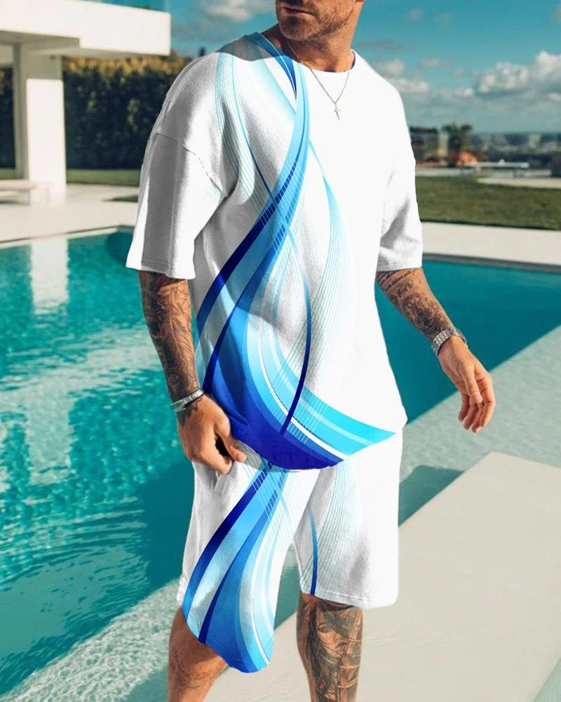 Men's Fashion Printing Shorts Suit31