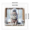Kitten By Window-11CT Stamped Cross Stitch 40*40cm/15.75*15.75in tapestrymarket