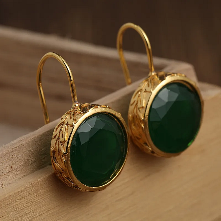 Vintage Green Zirconia Earrings