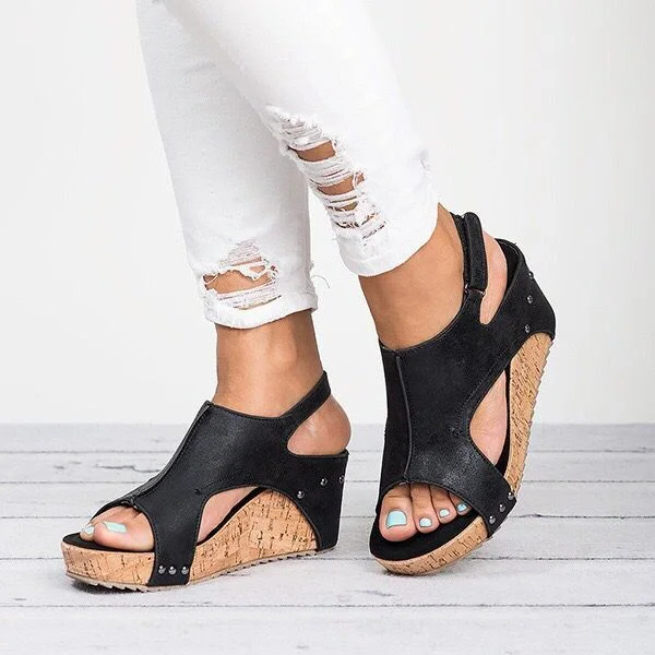 Women's High Heels  Sandals Espadrilles Platform Cutout Sandals Wedge Sandals