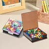 (US Local)Butterfly PU Diamond Art Note Box with 160 Sheets of Paper Craft Kit