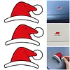 3pcs 3D Christmas Hat Car Decorative Stickers Waterproof for Automotive Exterior