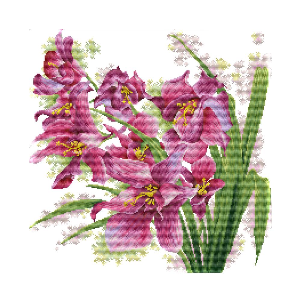 

Orchid - 14CT Stamped Cross Stitch - 47*47cm, 501 Original