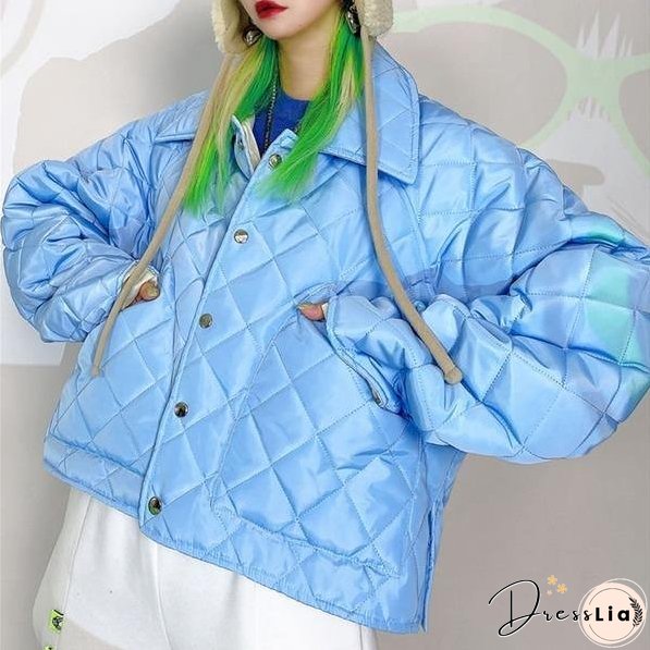 Winter The New Loose Fashion Women Simplicity Turn-sown Collar Long Sleeve