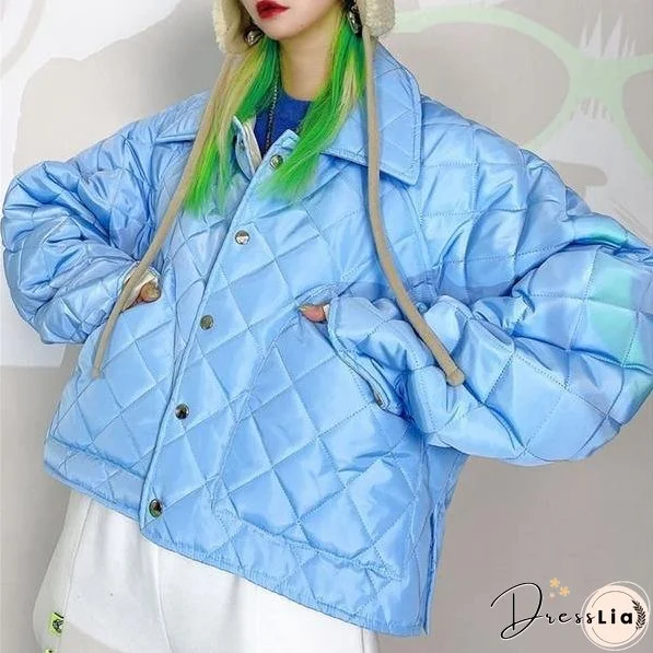 Winter The New Loose Fashion Women Simplicity Turn-sown Collar Long Sleeve