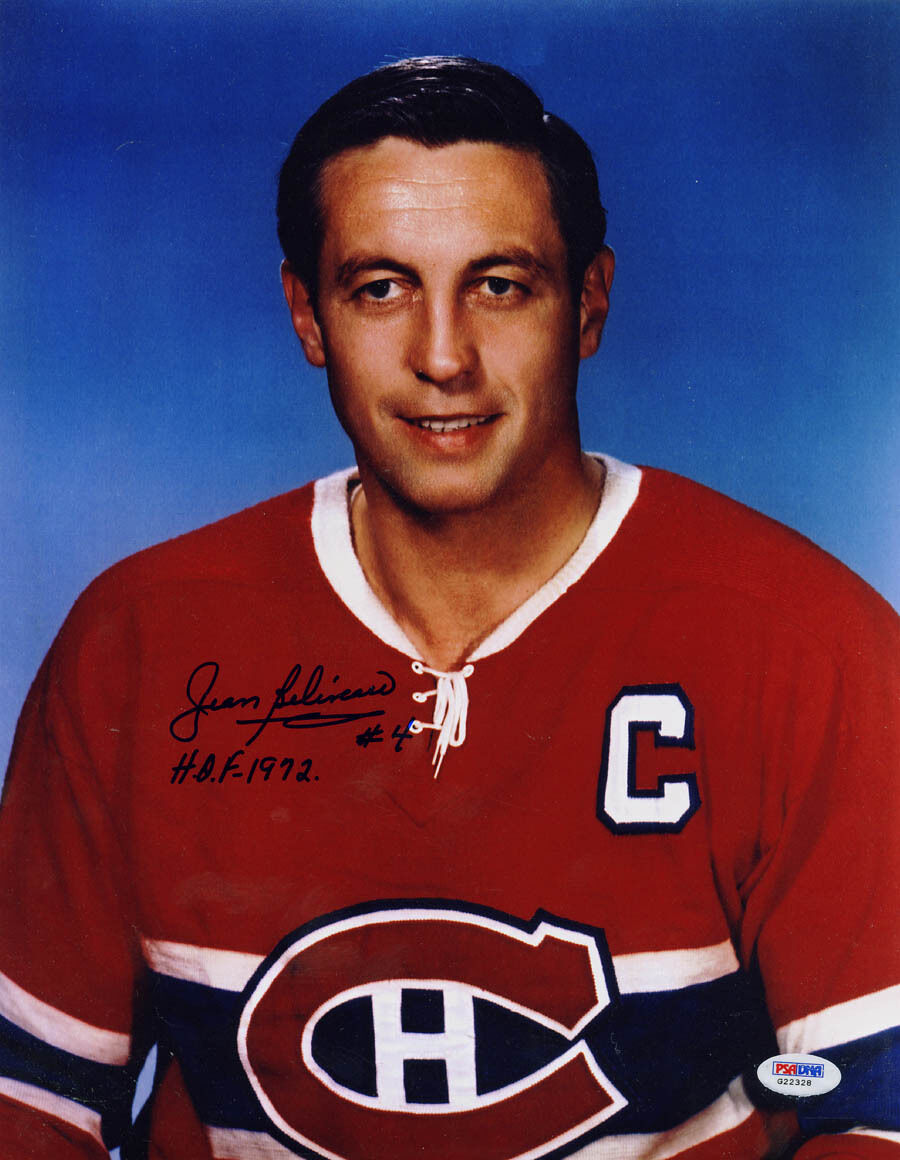 Jean Beliveau SIGNED 11x14 Photo Poster painting Montreal Canadiens Habs PSA/DNA AUTOGRAPHED