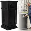 [US Local Warehouse] Commercial Trash Can with Removable Inner Bucket & Lid Side Opening Waste Bin for Garage Backyard
