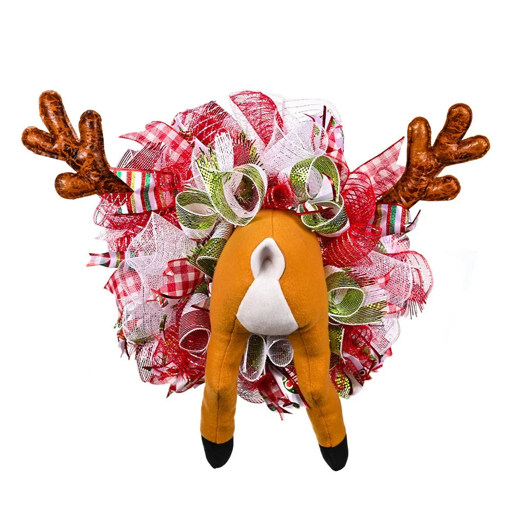 Christmas Elk Wreath Garland Pendant Decoration