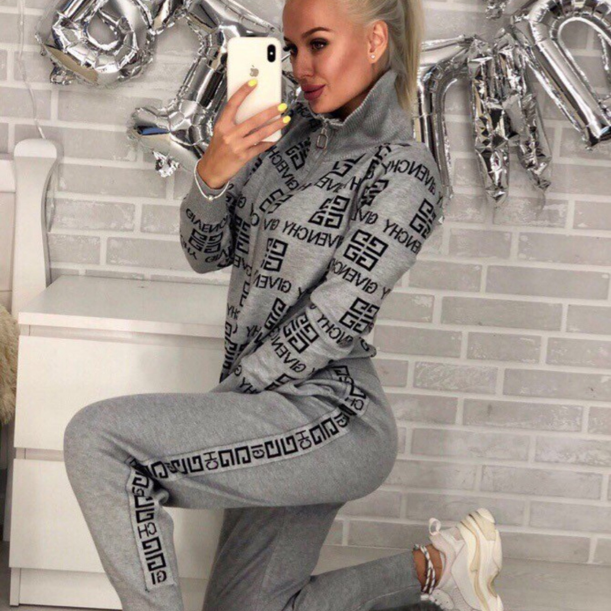 Monogrammed casual sports suit
