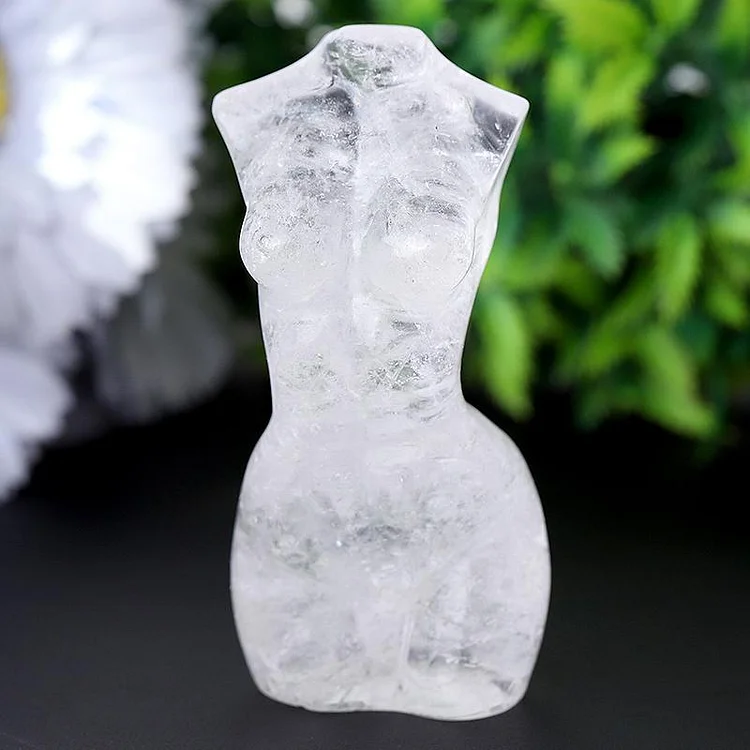 3" Clear Quartz Woman Man Model Body Crystal Carvings