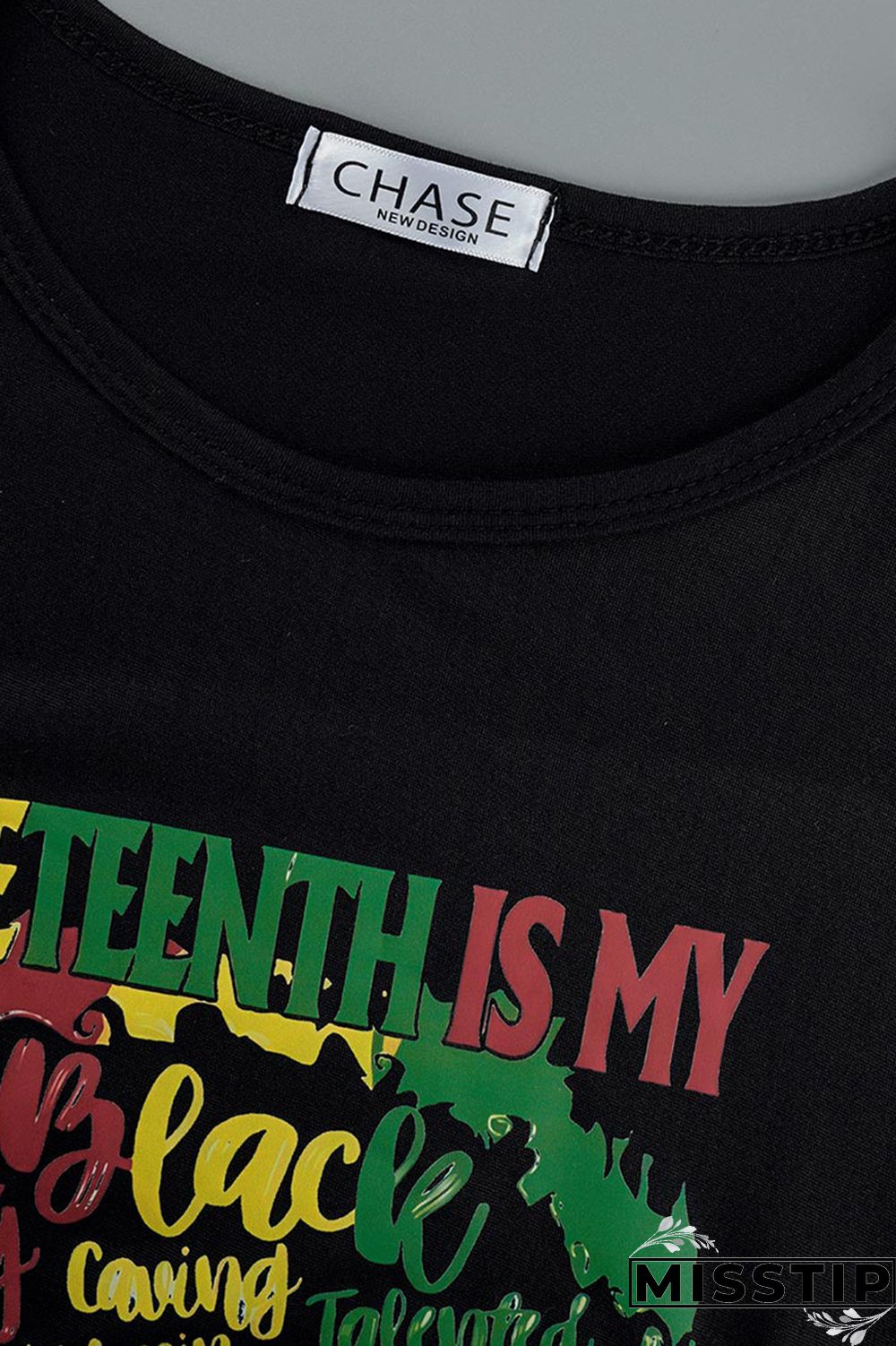 Black Fashion Casual Print Basic O Neck T-Shirts