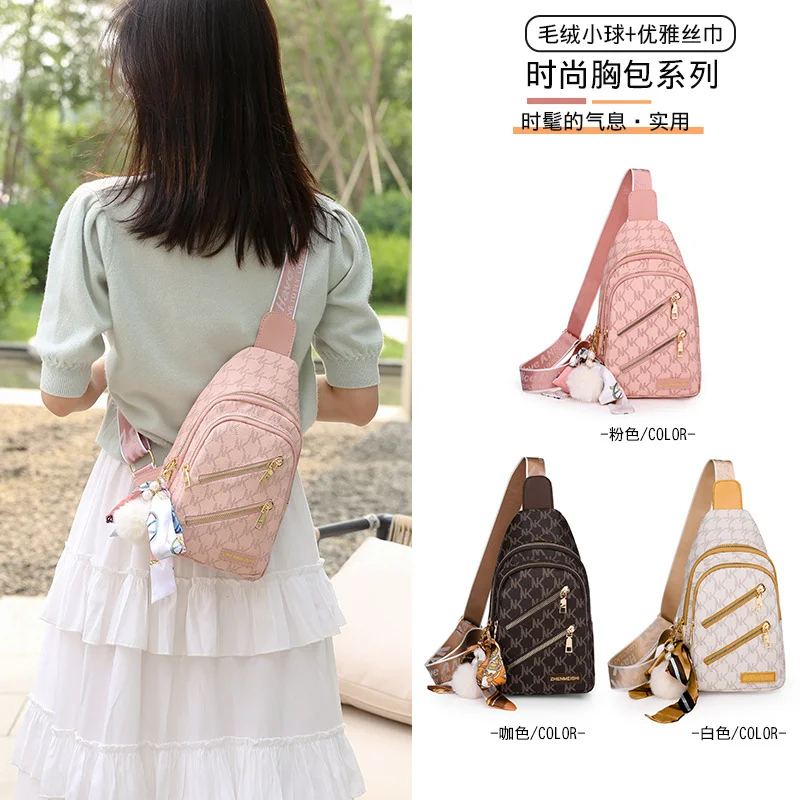 Mongw Lady's Soft Leather Shoulder Bag Fashion PU Leather Satchel Large-Capacity Outdoor Shopping Bag Lightweight Leisure Chest Bag