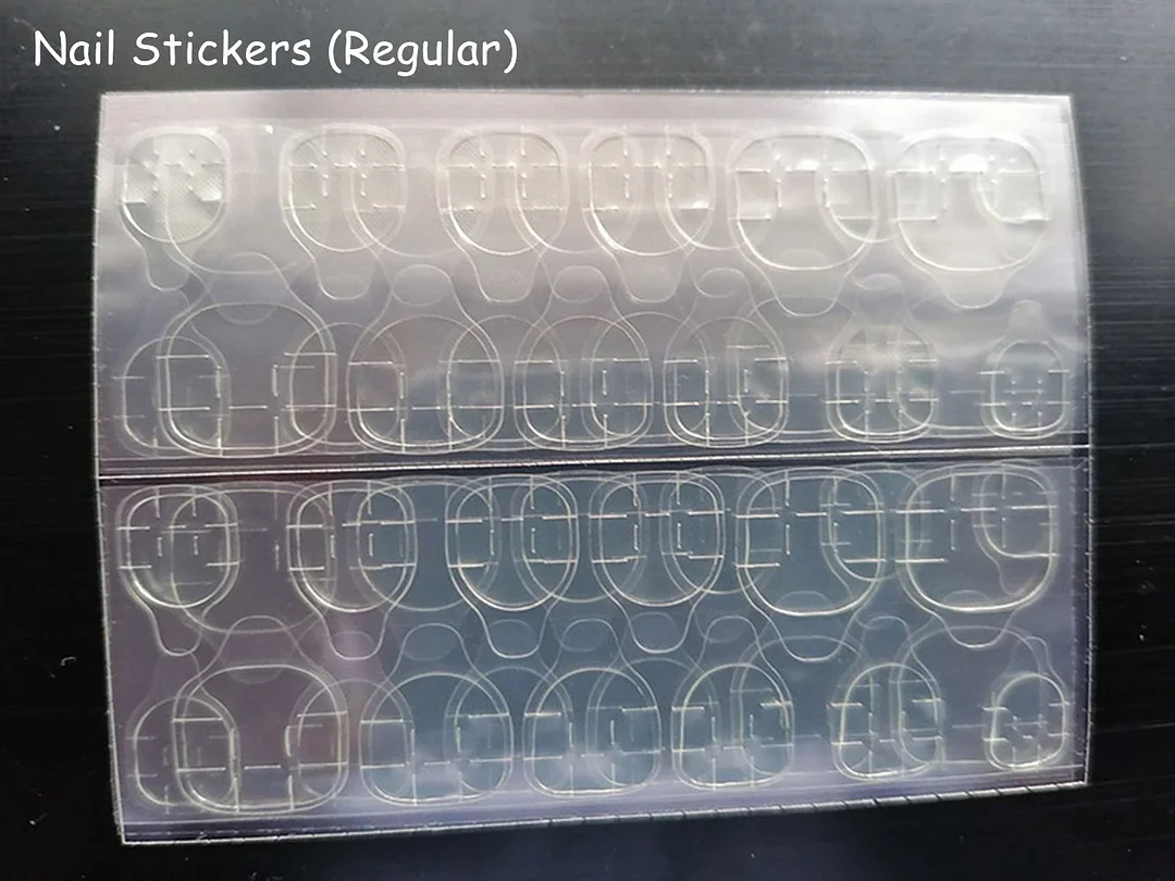 24pcs/box Middle length Ballet nude pink Color false nails with design with heart pattern artificial nails with jelly glue-Nail Inspo