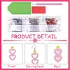 12 paires de boucles d&rsquo;oreilles en acrylique DIY en forme de diamant en c&oelig;ur de la Saint-Valentin pour adultes : boucles d&rsquo;oreilles en cristal pendantes d&eacute;corations pour femmes pour d&eacute;butantes f&ecirc;te artisanale cadeaux de festival