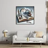 Books And Trains-11CT Stamped Cross Stitch 50*50cm/19.69*19.69in