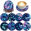 8pcs/set DIY Diamond Painting Coasters Kits Acrylic Full Drill Coaster(Purple Butterfly)