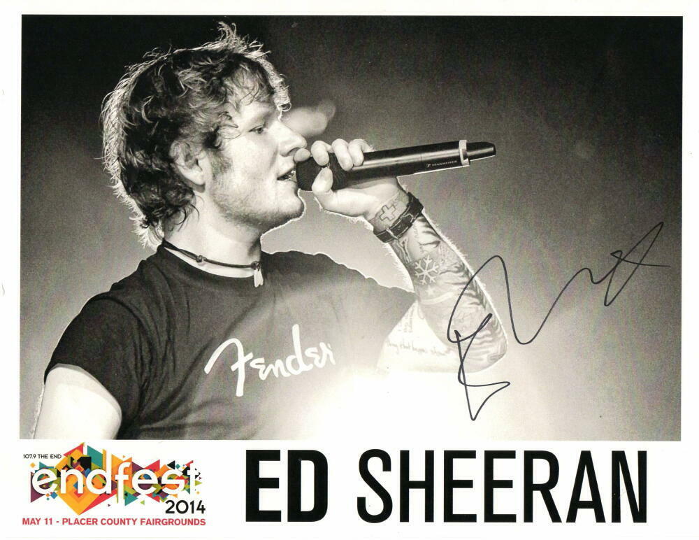 ED SHEERAN SIGNED AUTOGRAPH 8X10 Photo Poster painting - PLUS DIVIDE STUD, SHAPE OF YOU SINGER