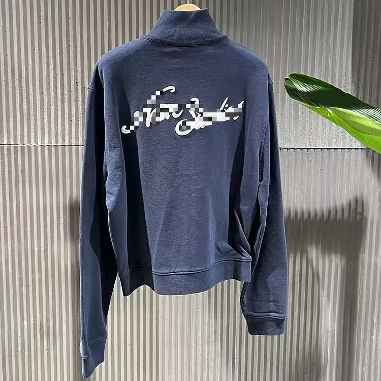 Winter New Women's  Embroidery Zipper Sweatshirts Stylish Sweet High Neck Loose Hoodie 