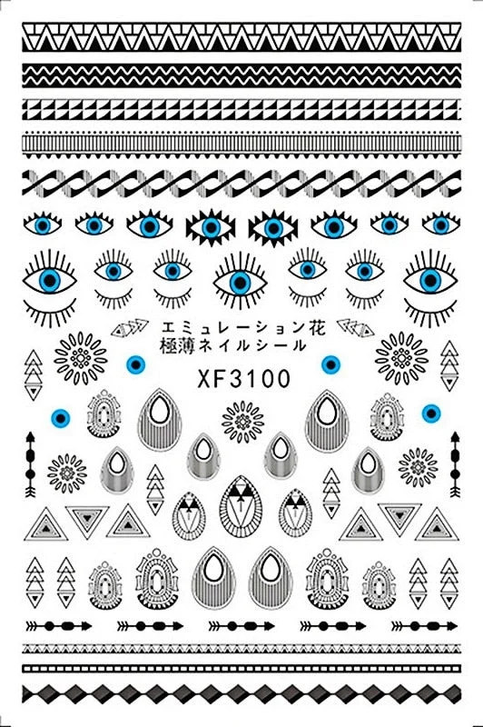 Nail Art Decals Colorful Glass Sticker for Nail Self-adhesive DIY Sticker Decals Manicure for Nail Art Sticker Design Decoration