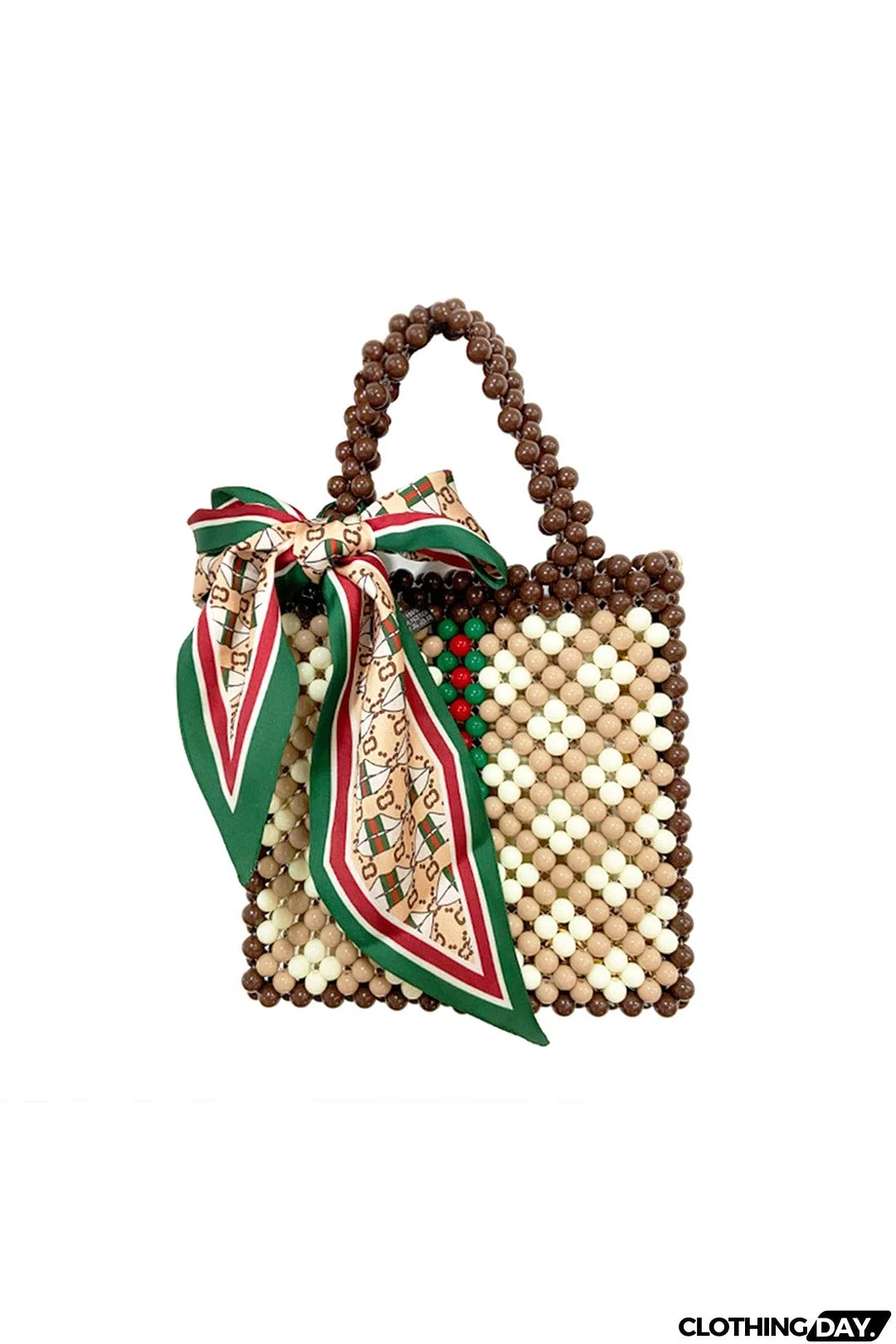 Silk Scarf Handmade beaded bag