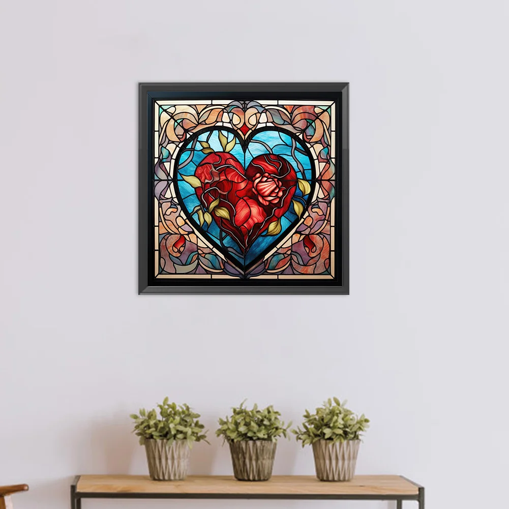 DIY Paint By Number 40*40cm - Red Love Heart