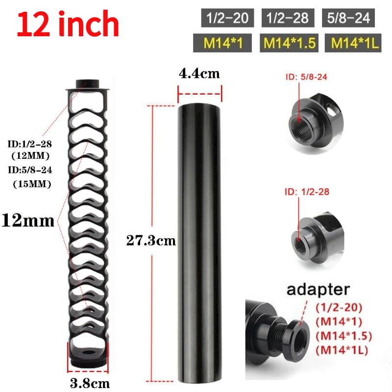 USA WAREHOUSE 12 Inch Single Core Aluminum Solvent Filter for NAPA 1/2 WIX 1/2, 5 / 8-20, 4003-28, 24003-24