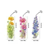 3Pcs Special Shape Flowers Diamond Painting Bookmark with Pendant for Book Lover