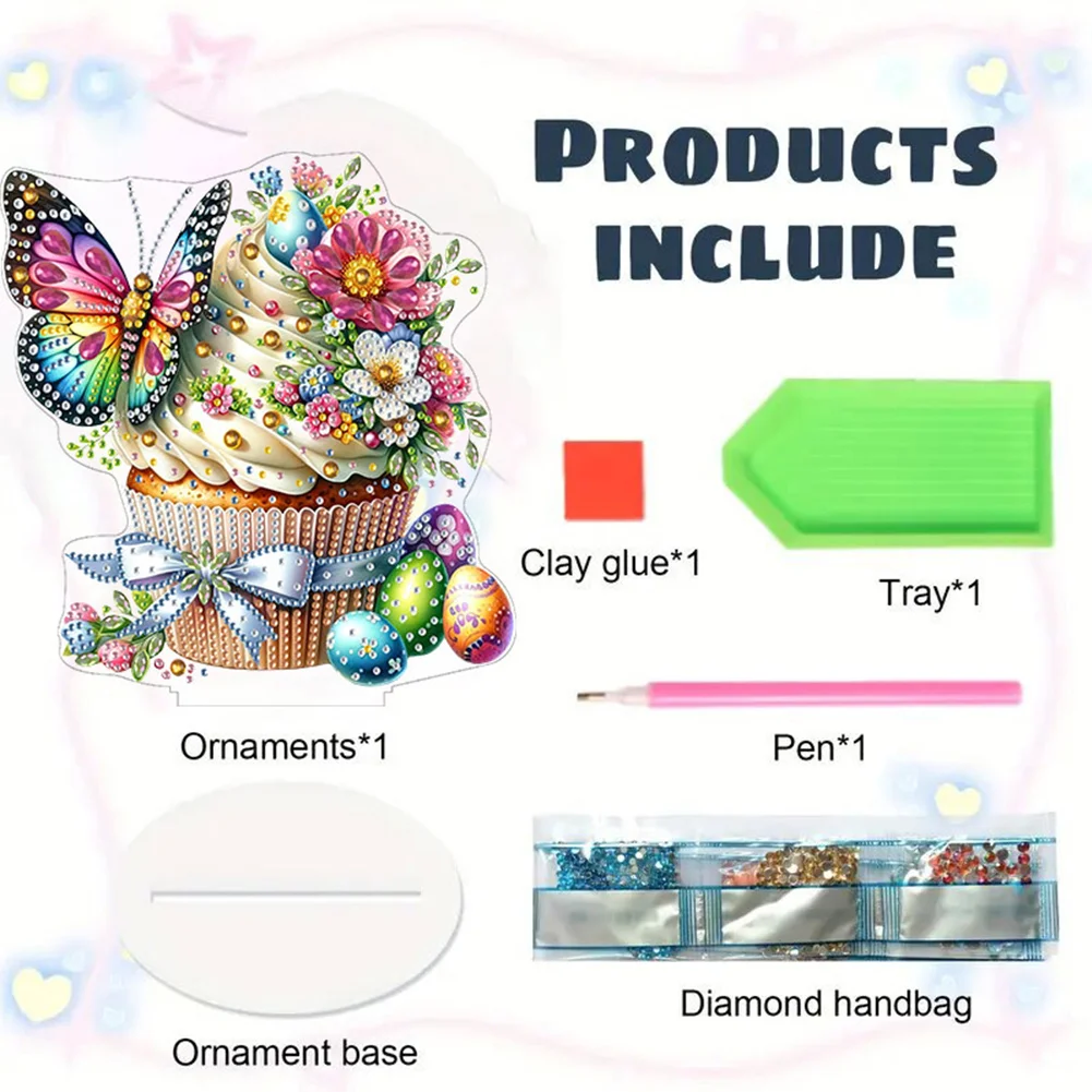 DIY Easter Cake Special Shaped Acrylic Desktop Diamond Painting Art Office Decor