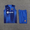 2023/2024 Barcelona pre-match training Blue Jersey+Shorts 1:1 Thai Quality