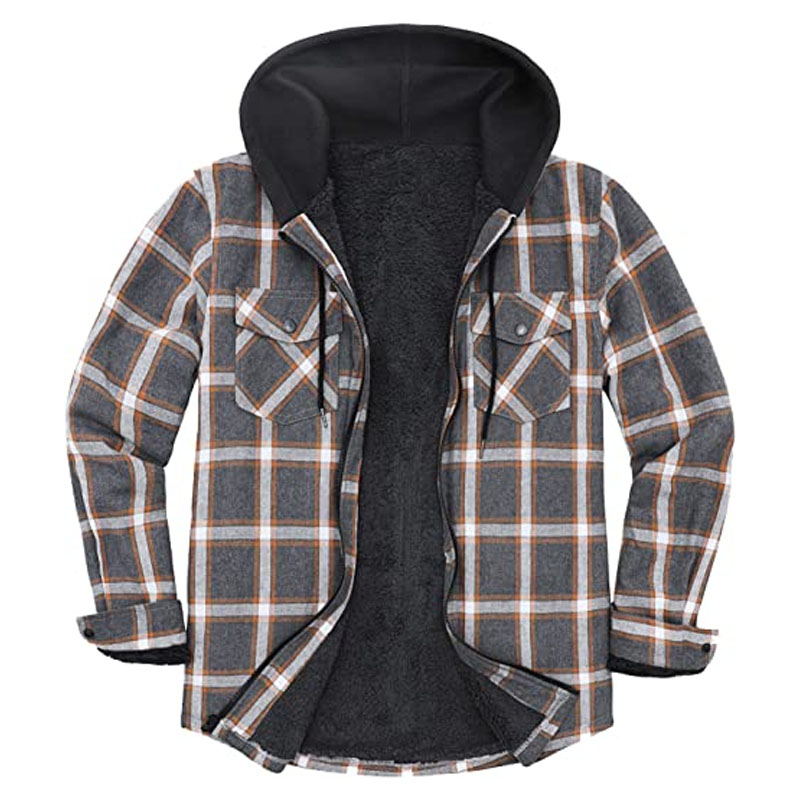 Mens Vintage Winter Plaid Flannel Jacket