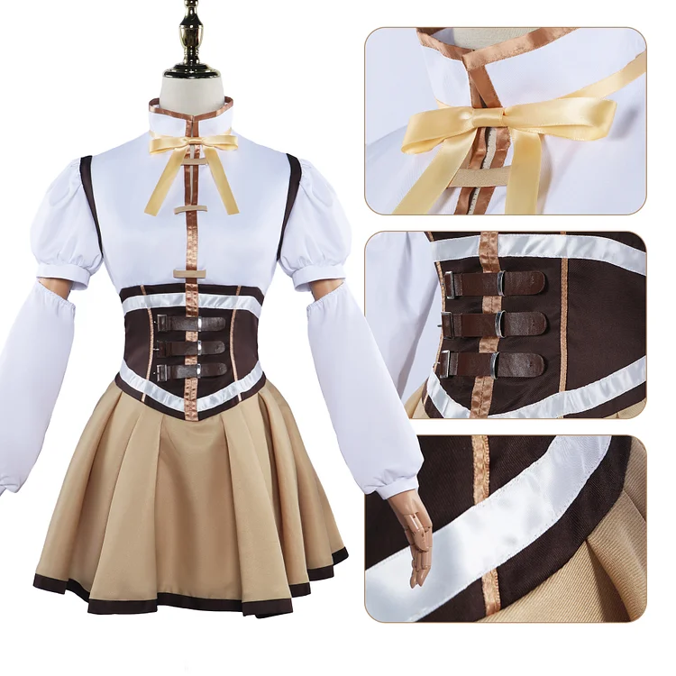 【Wetrose】 Mami Tomoe Cosplay Battle Suit Costume Mahoushoujo Magic Girl Puella Magi ☆ Magica Full Set Wig Halloween Xmas Madoka