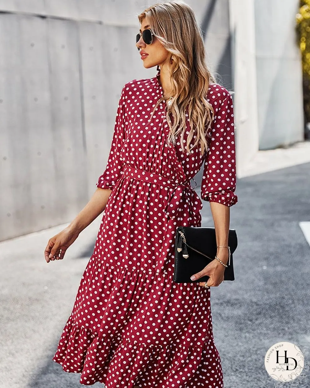 Women's Spring and Summer Classic Polka Dot Print Dress Women