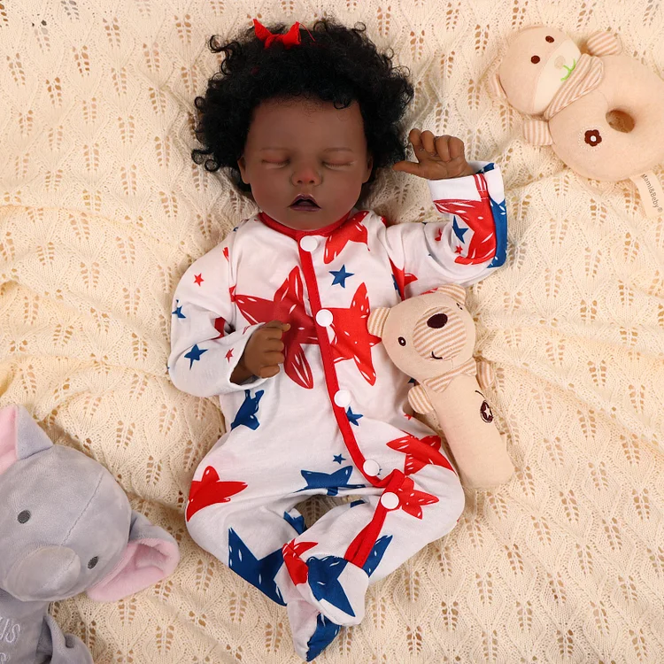 Babeside 17'' Reborns Boy Twinnie - Real Life Poseable African American Toddler Baby Dolls