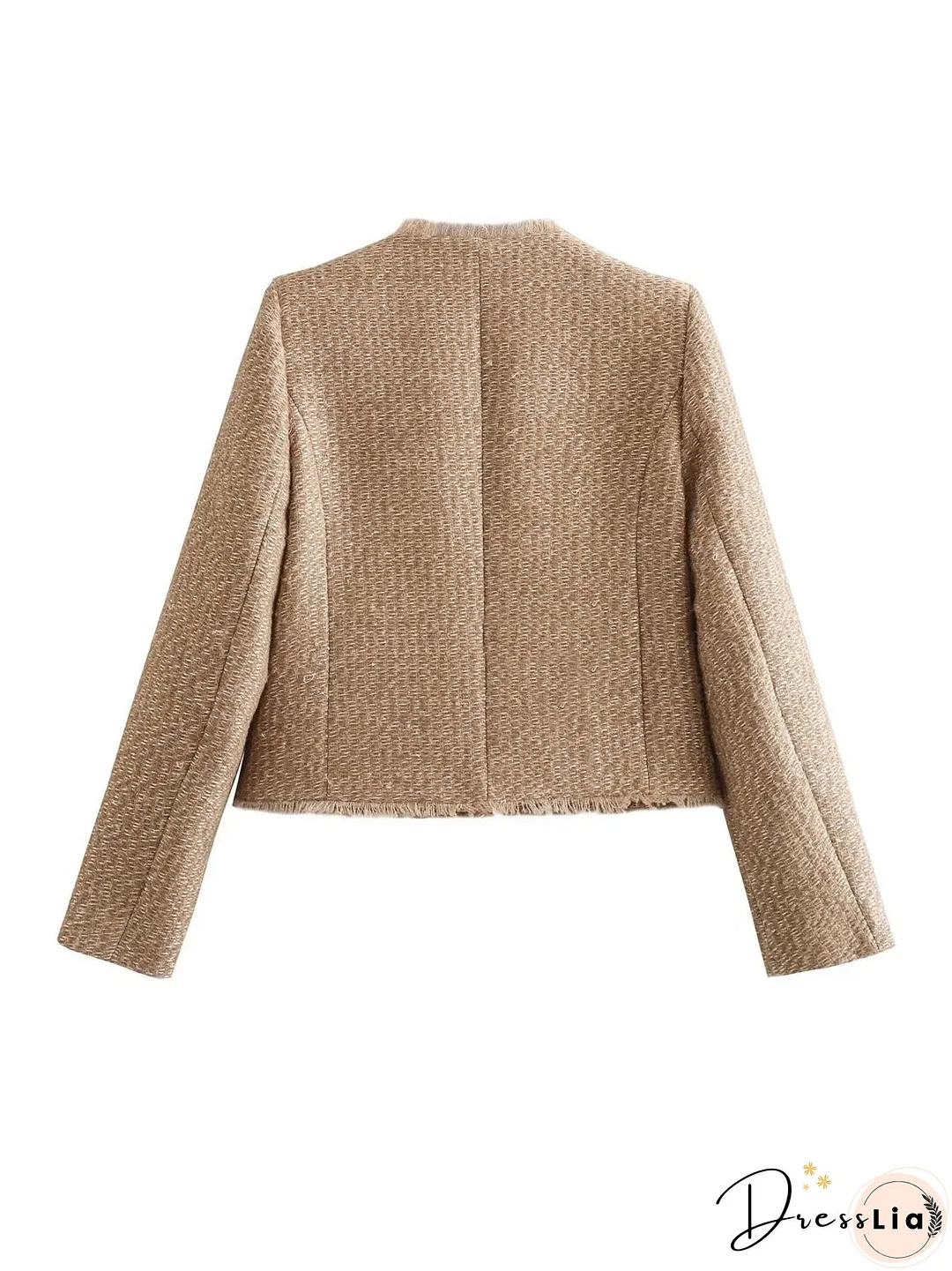 Women's Jacket Coat Tweed Cropped Jacket New in Outerwears Autumn Winter Crop jacket Woman Long Sleeve Elegant Short Coats