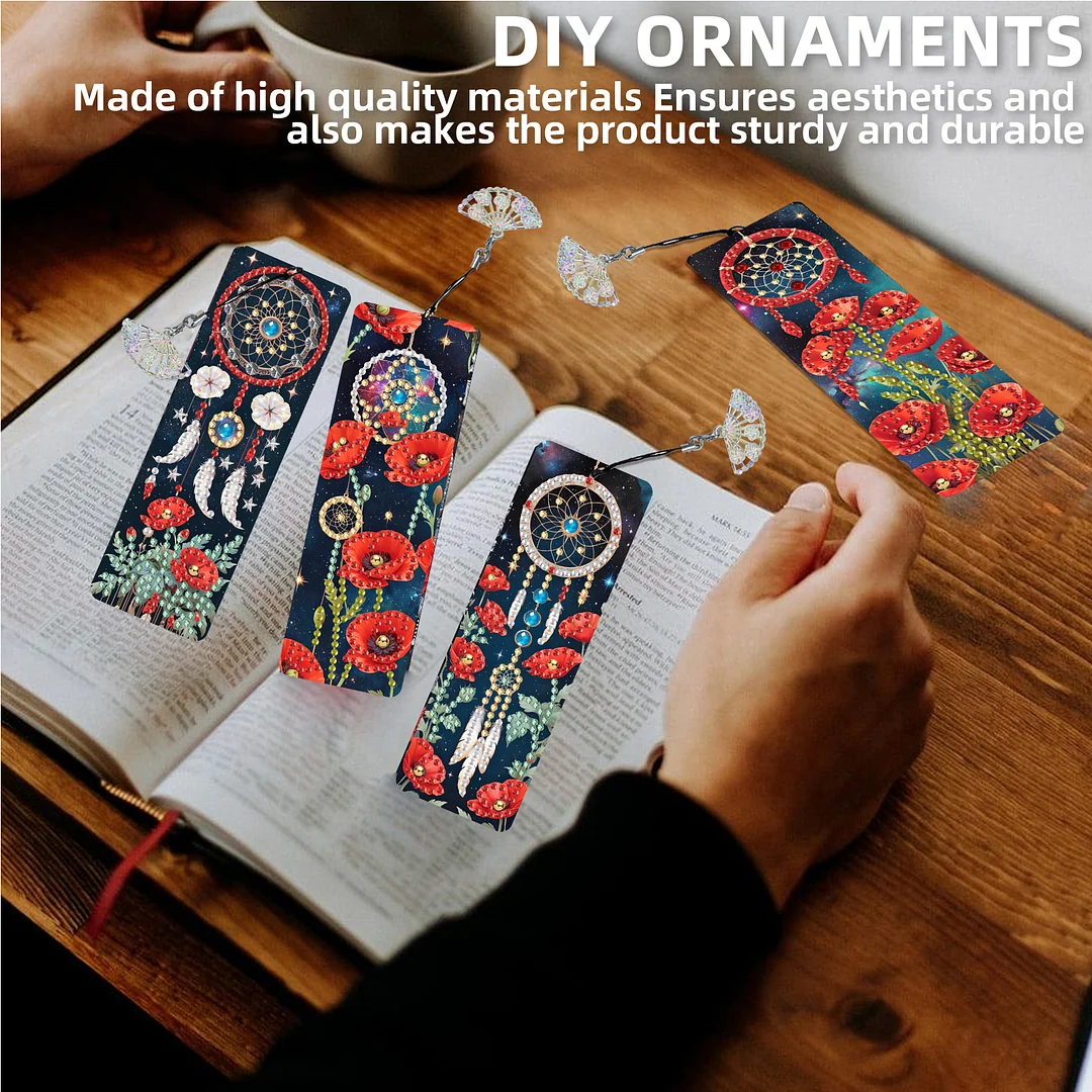 12Pcs Dreamcatcher DIY Diamond Painting Bookmarks Readers Home Office Book Decor