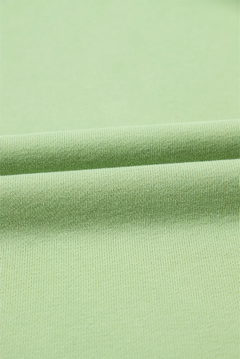Smoke Green Solid Kangaroo Pocket Half Zipper Oversized Hoodie