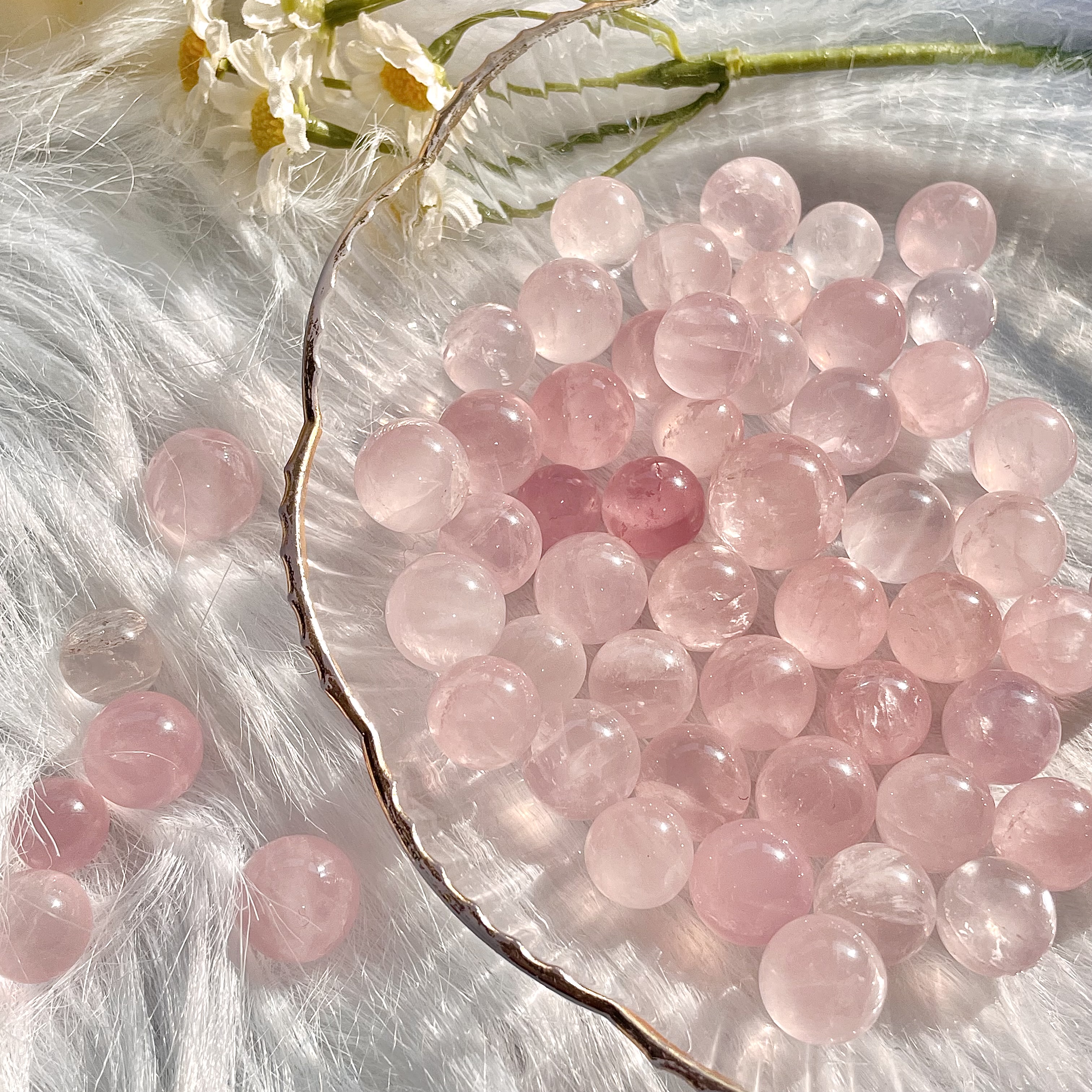 Mini Rose Quartz Sphere 5pcs