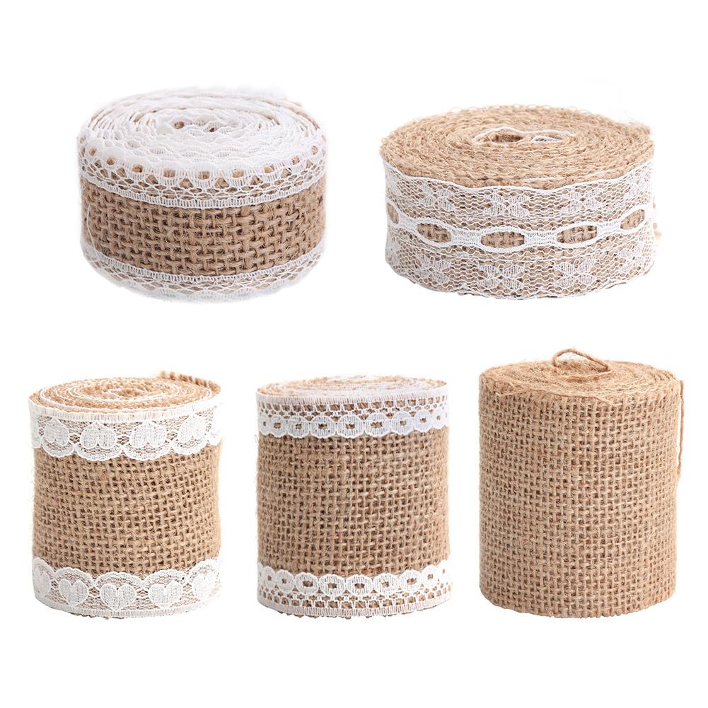 

1 Roll Natural Vintage Jute Burlap Ribbon DIY Wedding Strap Party Decor, Wedding theme5, 501 Original