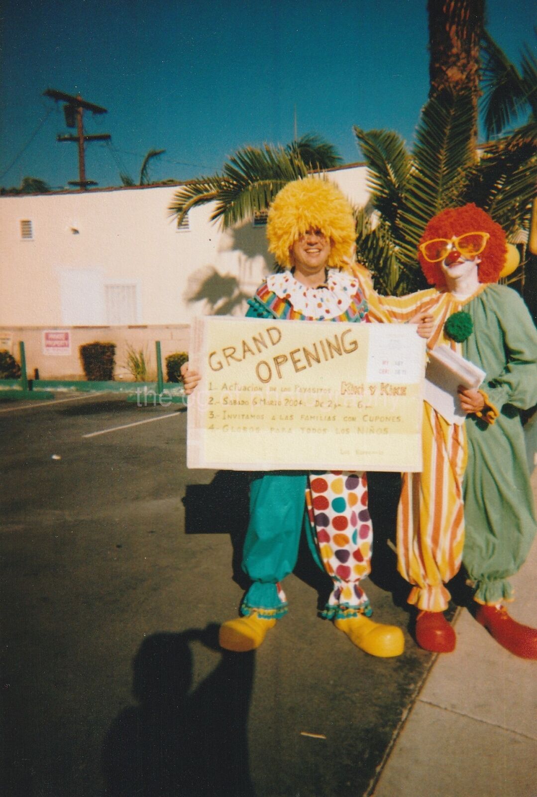 Shadow Clowns FOUND Photo Poster painting ColorOriginal Snapshot VINTAGE 86 18 M