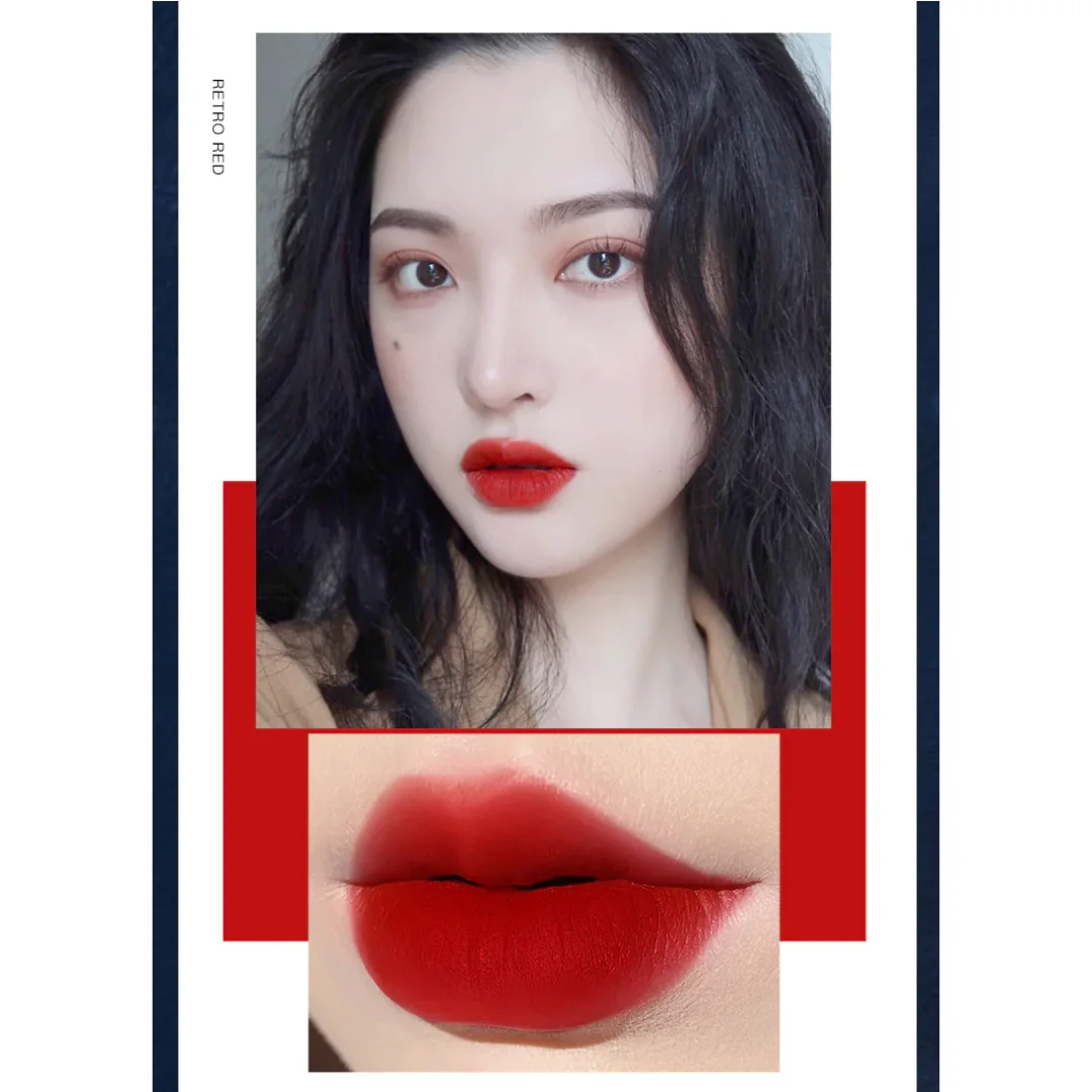 Bright Color Velvet Lipstick Suit, Small Sachet, Chain Gift Box, Three Pieces