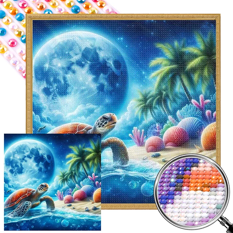 Summer Beach·Turtle 40*40CM (Canvas) Full AB Round Drill Diamond Painting gbfke