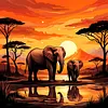 Luxury AB Velvet Diamond Painting Kit - Elephant